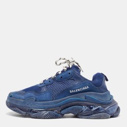 Balenciaga: Синие кроссовки  Triple S Clear Sole