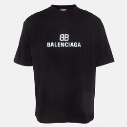 Balenciaga: Чёрная футболка Crew