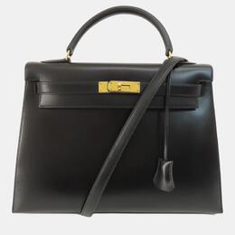 Hermes: Чёрная сумка  Kelly 32