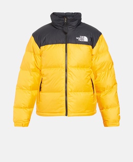 The North Face: Оранжевый пуховик