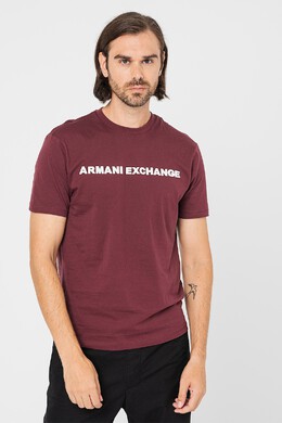 Armani Exchange: Коричневая футболка 