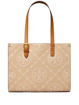 Tory Burch: Бежевая сумка-шоппер 