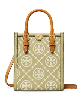 Tory Burch: Зелёная сумка-шоппер 