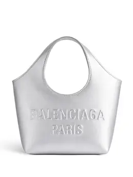 Balenciaga: Серебристая сумка-шоппер 