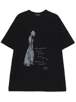 Yohji Yamamoto: Футболка с принтом