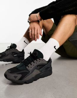 Nike: Чёрные кроссовки  Air Huarache