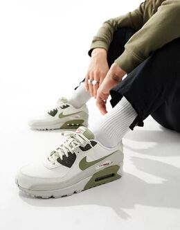 Nike: Кроссовки  Air Max 90 цвета хаки