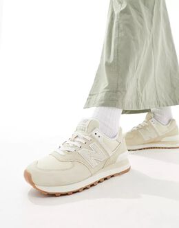 New Balance: Бежевые кроссовки  574