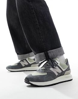New Balance: Тёмные кроссовки  574