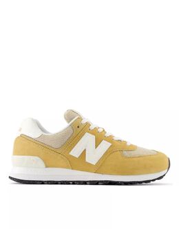 New Balance: Жёлтые кроссовки  574