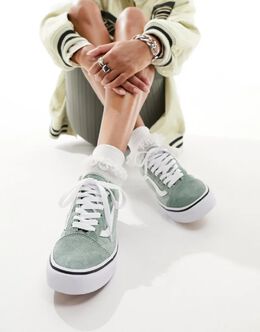 Vans: Зелёные кроссовки  Old Skool