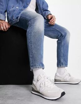 New Balance: Белые кроссовки  574