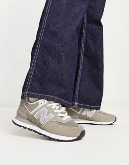 New Balance: Серые кроссовки  574