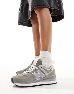 New Balance: Белые кроссовки  574