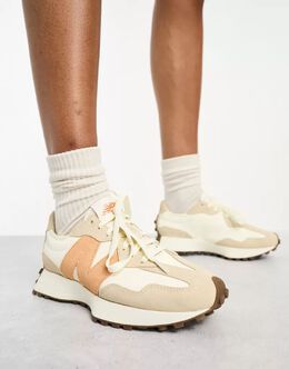 New Balance: Бежевые кроссовки  327