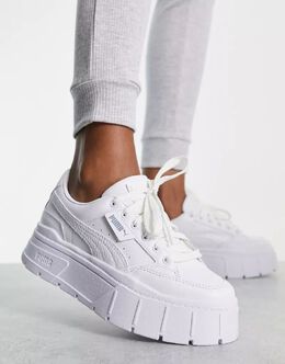 PUMA: Белые кроссовки  Mayze