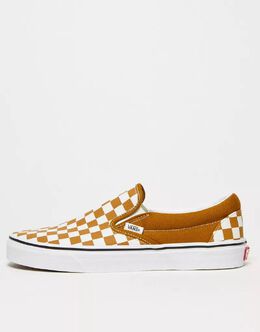 Vans: Коричневые кроссовки Classic Slip On