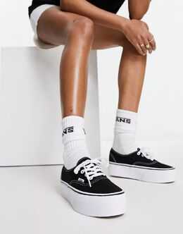 Vans: Чёрные кроссовки  Authentic