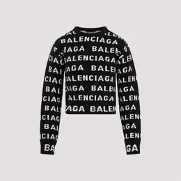 Balenciaga: Чёрный свитер 