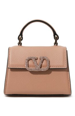 Valentino: Бежевая сумка  Vsling