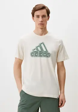 adidas: Белая футболка 