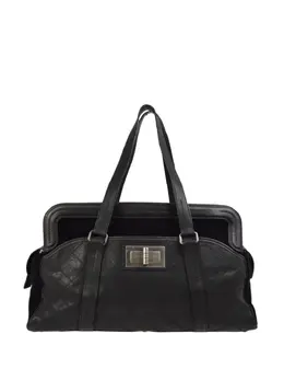 CHANEL Pre-Owned: Чёрная сумка-шоппер 