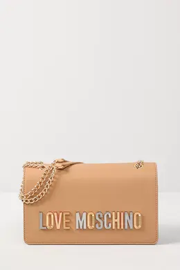 Love Moschino: Бежевая сумка 