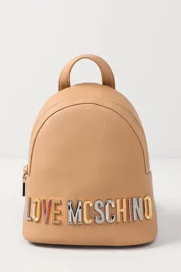 Love Moschino: Бежевый рюкзак 