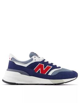 New Balance: Синие кроссовки 