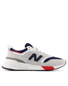 New Balance: Серые кроссовки 