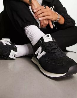 New Balance: Чёрные кроссовки  574