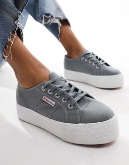 Superga: Серые кроссовки 