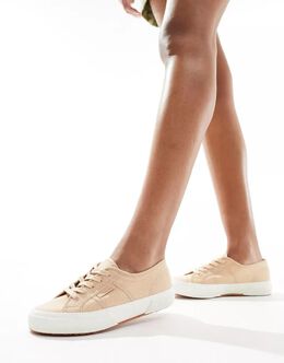 Superga: Бежевые кроссовки 