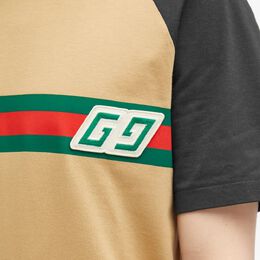 Gucci: Чёрная футболка  GG