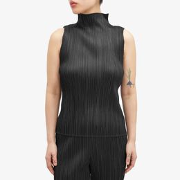 Pleats Please Issey Miyake: Чёрный жилет 