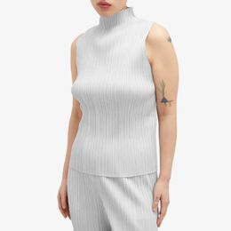 Pleats Please Issey Miyake: Серый жилет 