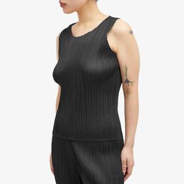 Pleats Please Issey Miyake: Чёрный жилет 