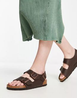 Birkenstock: Коричневые сандалии  Birko Flor