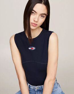 Tommy Jeans: Тёмный боди 