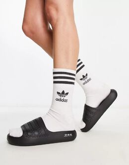 Adidas Originals: Чёрные шлёпанцы 