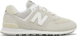 New Balance: Белые кроссовки  574