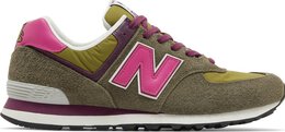 New Balance: Зелёные кроссовки  574