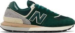 New Balance: Зелёные кроссовки  574