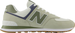 New Balance: Зелёные кроссовки  574