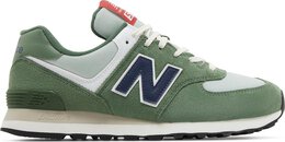 New Balance: Зелёные кроссовки  574