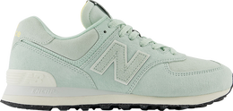 New Balance: Зелёные кроссовки  574