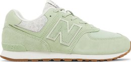 New Balance: Зелёные кроссовки  574