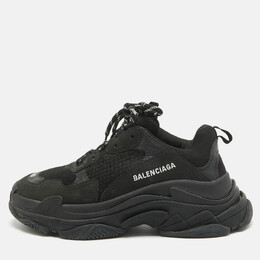 Balenciaga: Чёрные кроссовки  Triple S