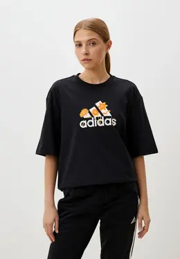 adidas: Чёрная футболка