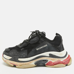 Balenciaga: Чёрные кроссовки  Triple S